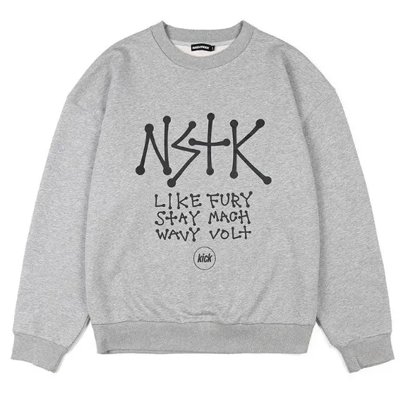 NASTYKICK  |Unisex Street Style Long Sleeves Plain Cotton Oversized Logo