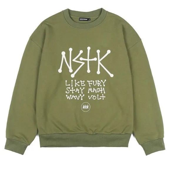 NASTYKICK  |Unisex Street Style Long Sleeves Plain Cotton Oversized Logo