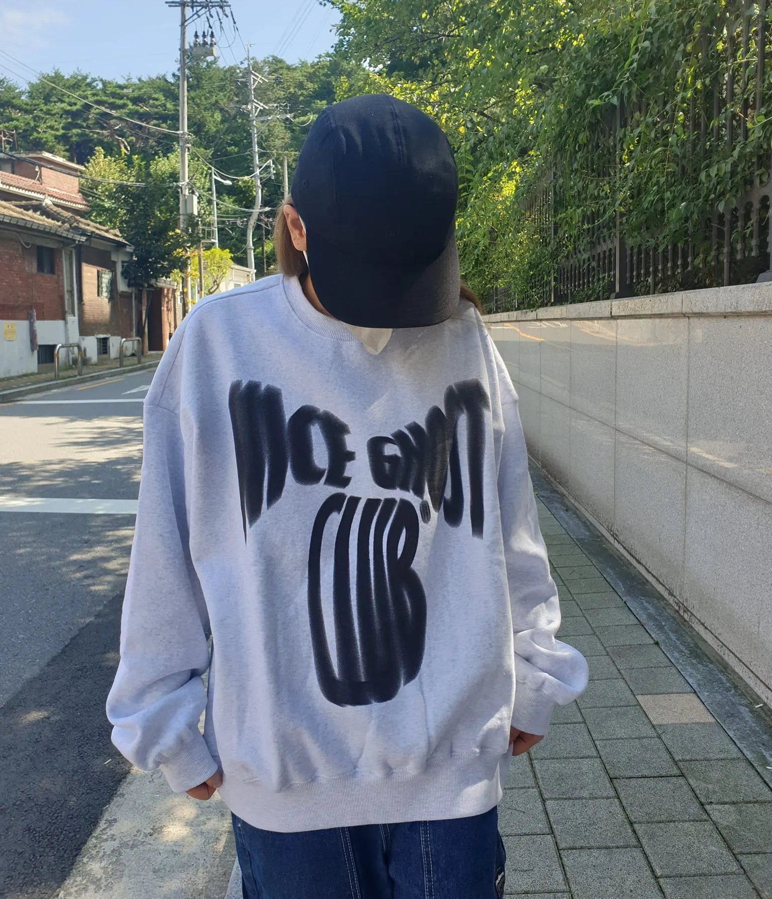 Nice Ghost Club  |Unisex Street Style Long Sleeves Oversized