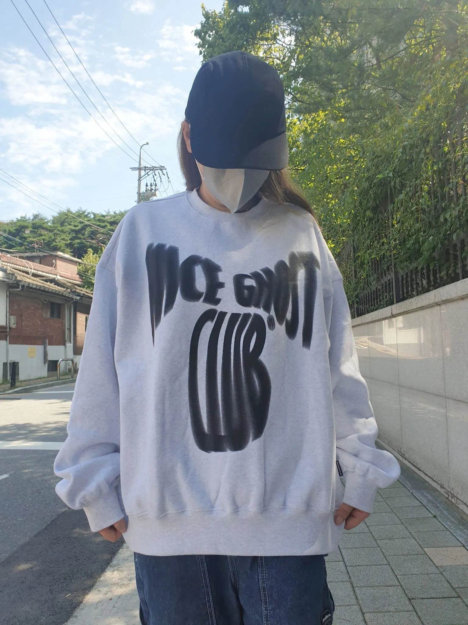 Nice Ghost Club  |Unisex Street Style Long Sleeves Oversized