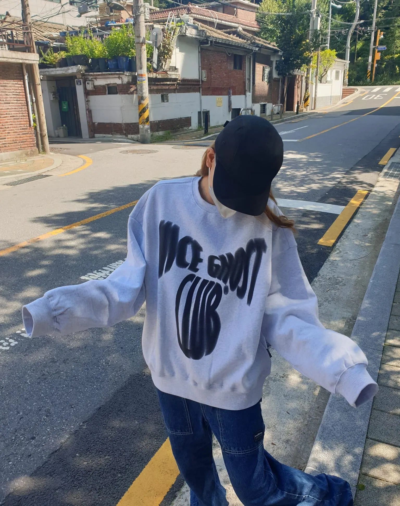 Nice Ghost Club  |Unisex Street Style Long Sleeves Oversized