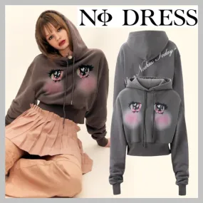 NO DRESS  |Street Style Long Sleeves Plain Logo Hoodies & Sweatshirts