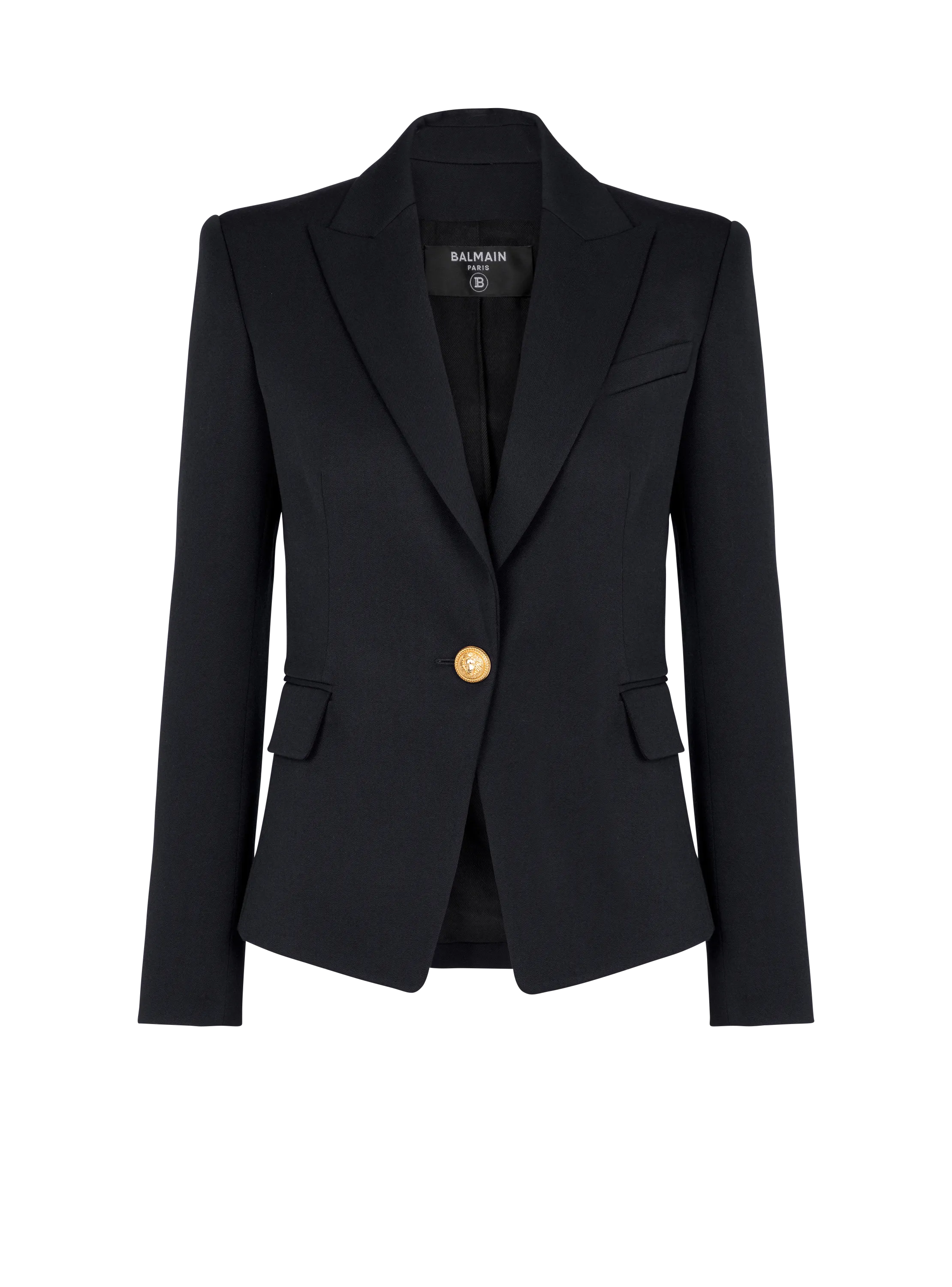 One-button wool blazer