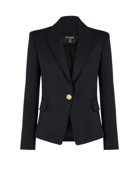 One-button wool blazer