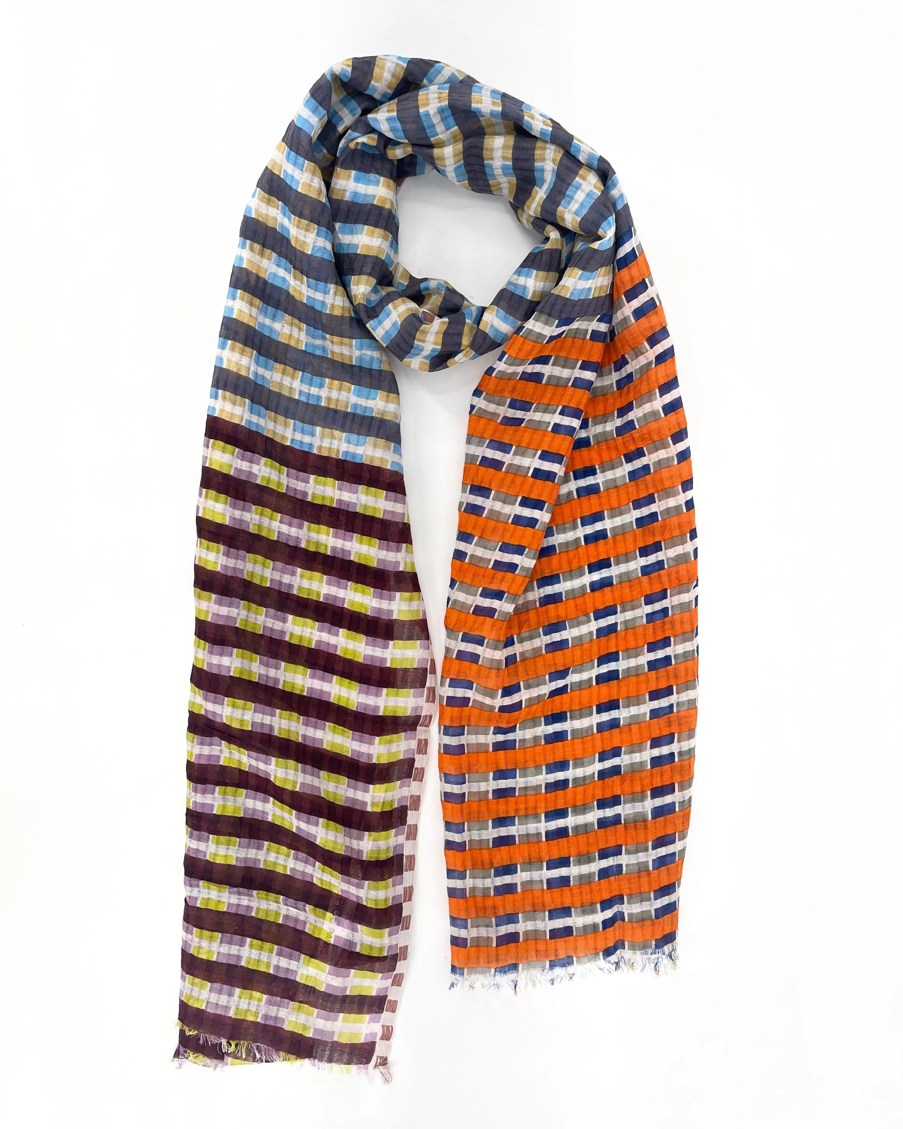 Orange Grid Scarf