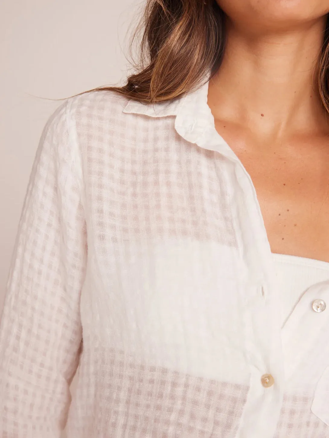 Oversized Pocket Button Down - White