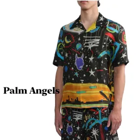 Palm Angels  |Button-down Star Monogram Blended Fabrics Street Style