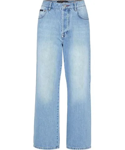 Philipp Plein Denim Trousers Loose Fit Iconic Plein