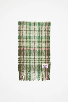 Plaid fringe scarf