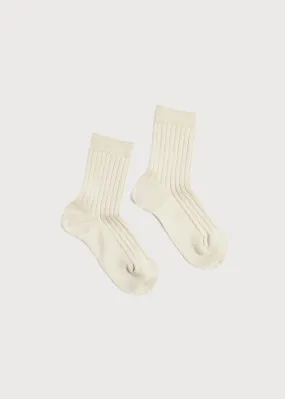 Ribbed Short Socks in Beige (0mths-8yrs)