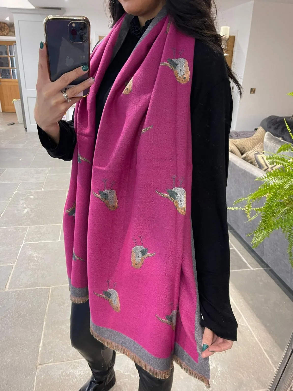 Robin Print Scarf