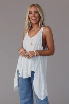 Rolling Stone Asymmetrical Tank Top - Off White