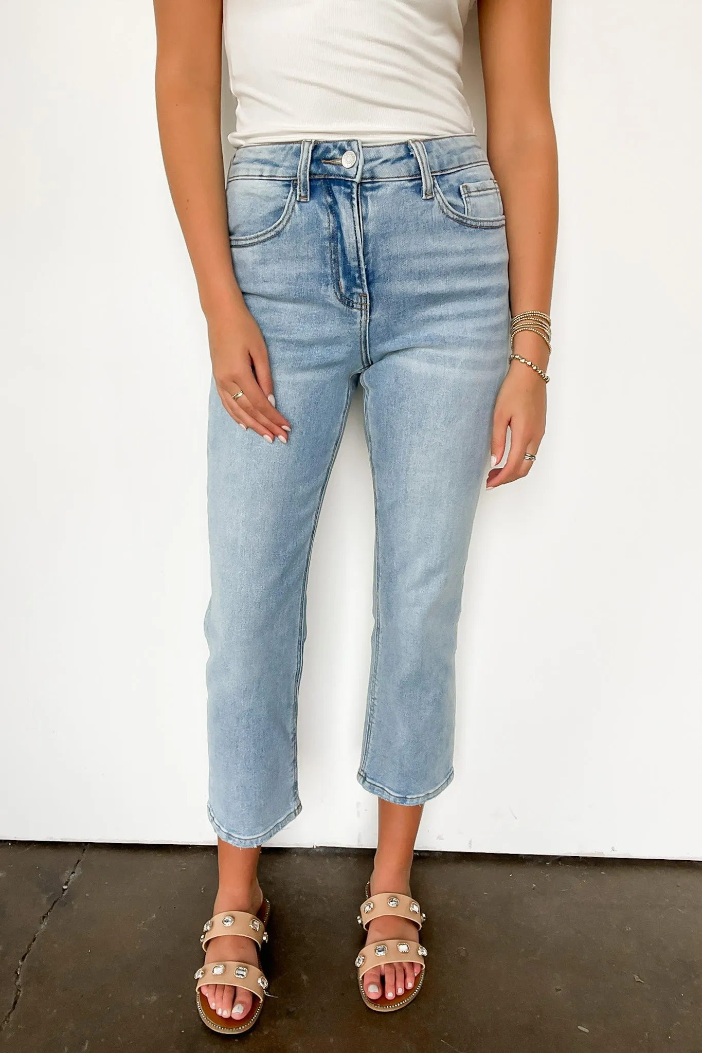 Roxanna High Rise Crop Straight Jeans