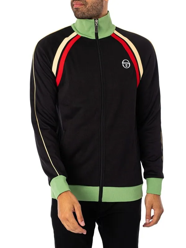 Sergio Tacchini Ghibli Tack Jacket - Black/Jade Green