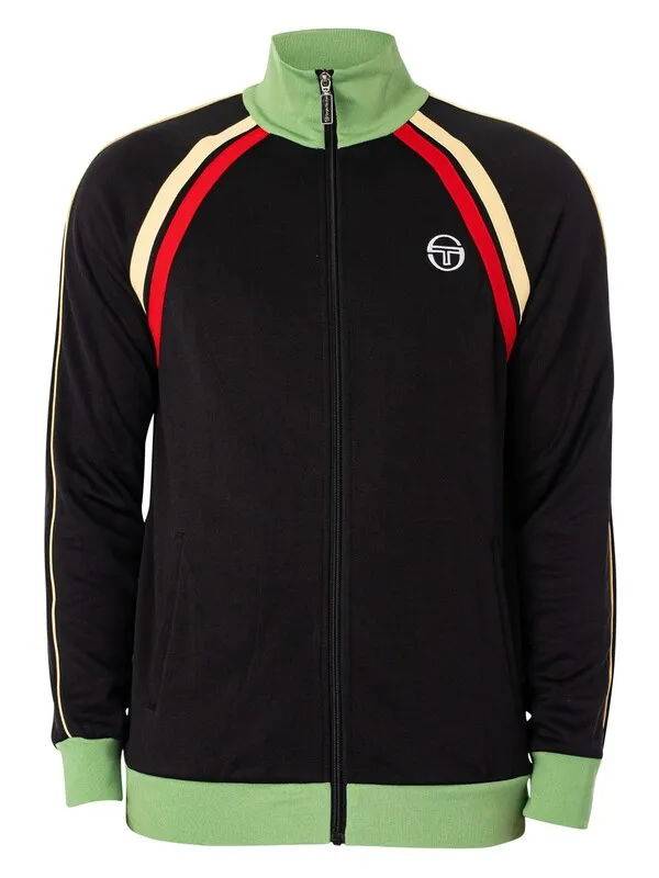 Sergio Tacchini Ghibli Tack Jacket - Black/Jade Green