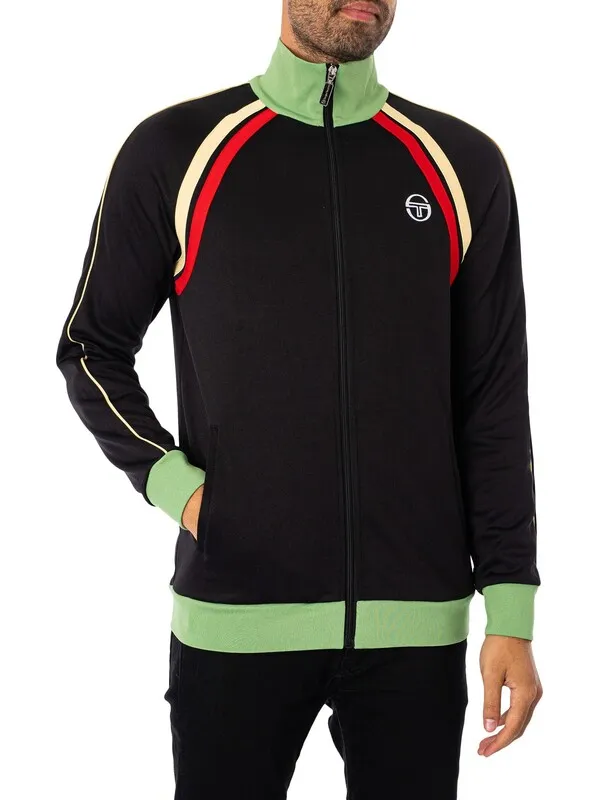 Sergio Tacchini Ghibli Tack Jacket - Black/Jade Green