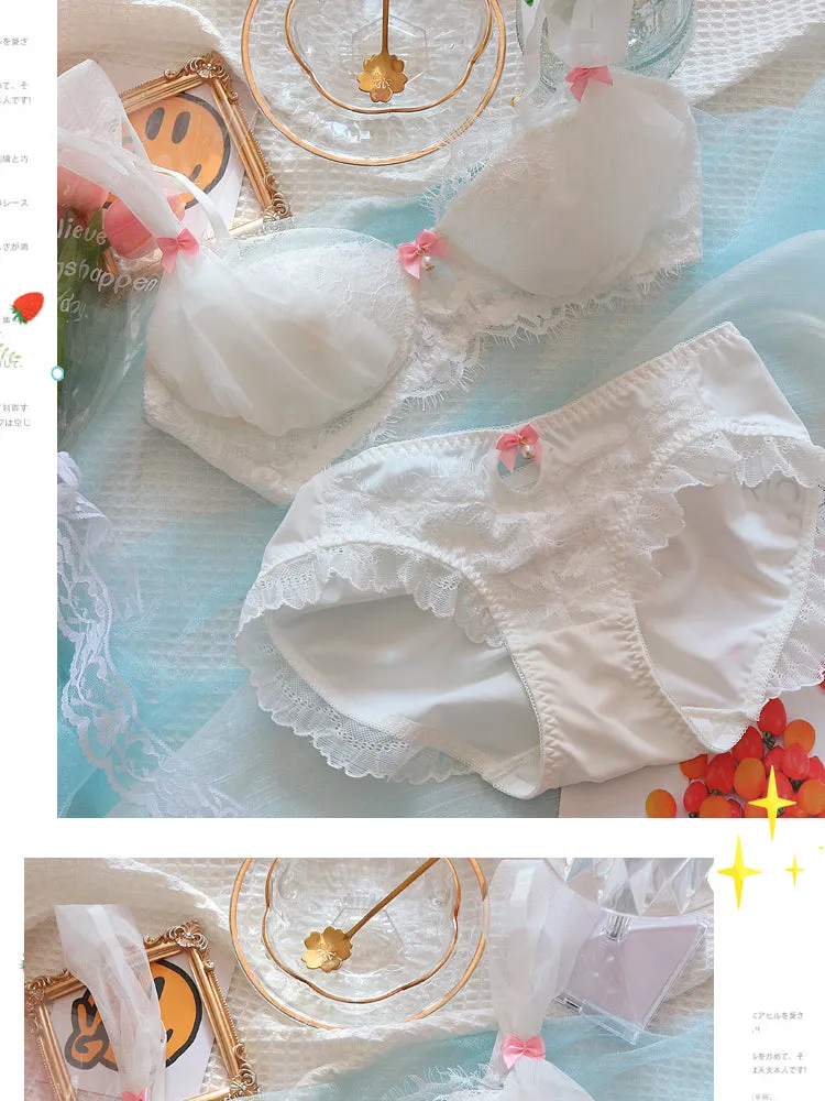 Snow Pearl Dollcore Nymphette Kawaii Princess Lingerie Set