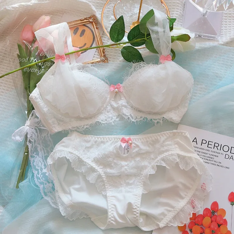 Snow Pearl Dollcore Nymphette Kawaii Princess Lingerie Set