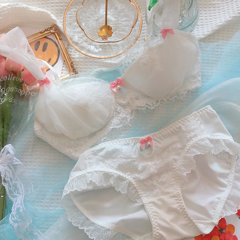 Snow Pearl Dollcore Nymphette Kawaii Princess Lingerie Set