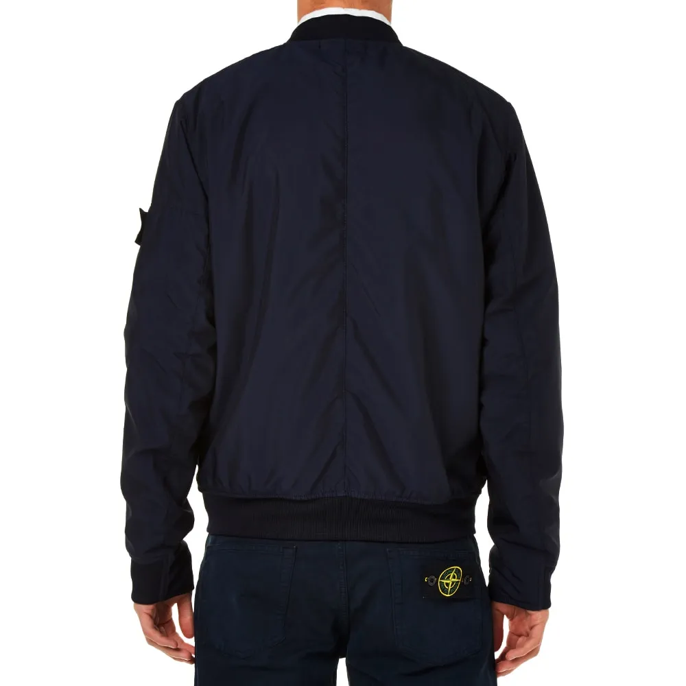 Stone Island Shadow Project Garment Dyed Diagonal Weave MA-1 Bomber JacketNavy