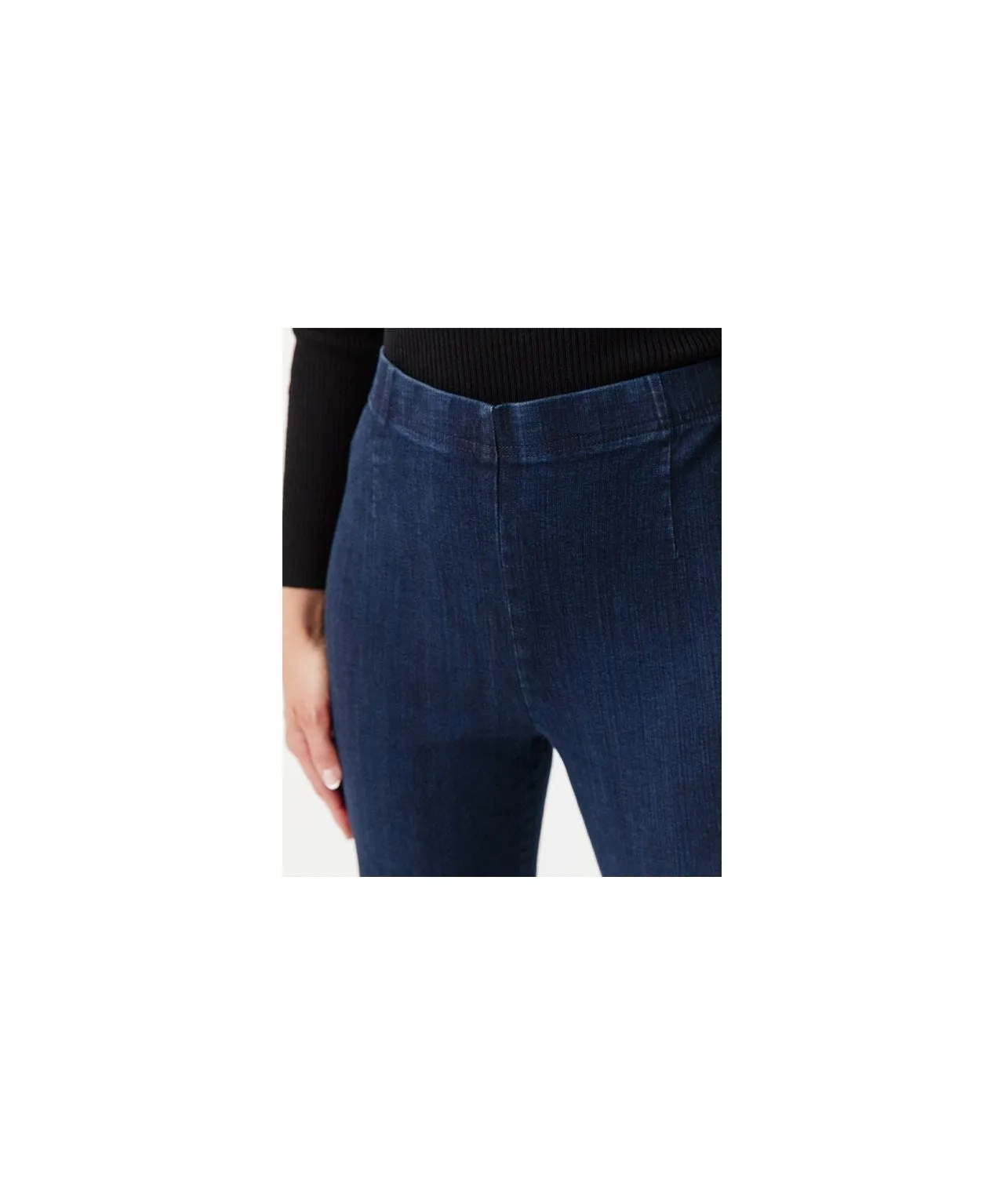 Straight Leg Pull-on Jean Trousers