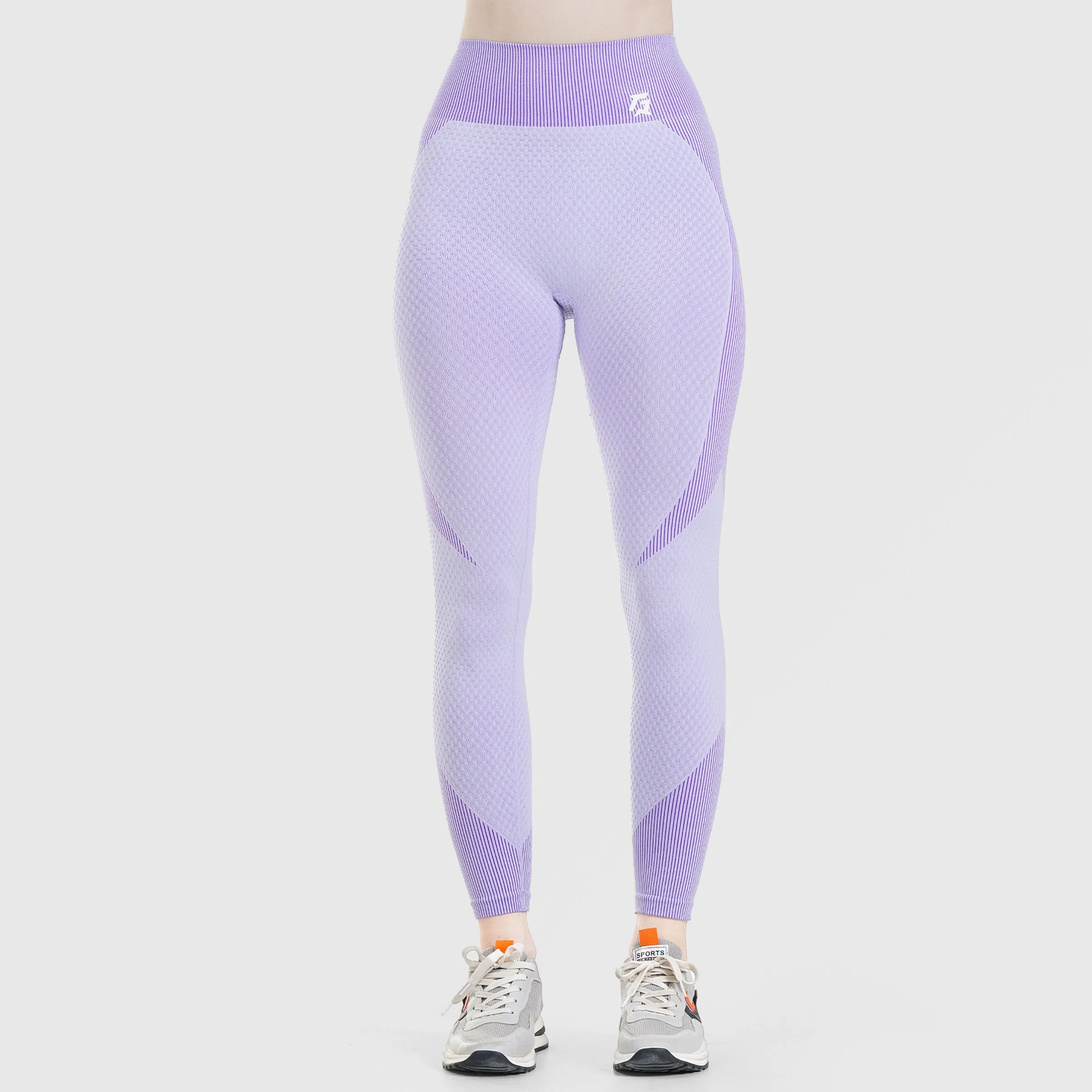 Striped Seamless Leggings (Purple)