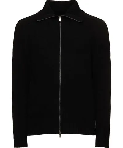 Tagliatore Full-zip Wool Blend Cardigan