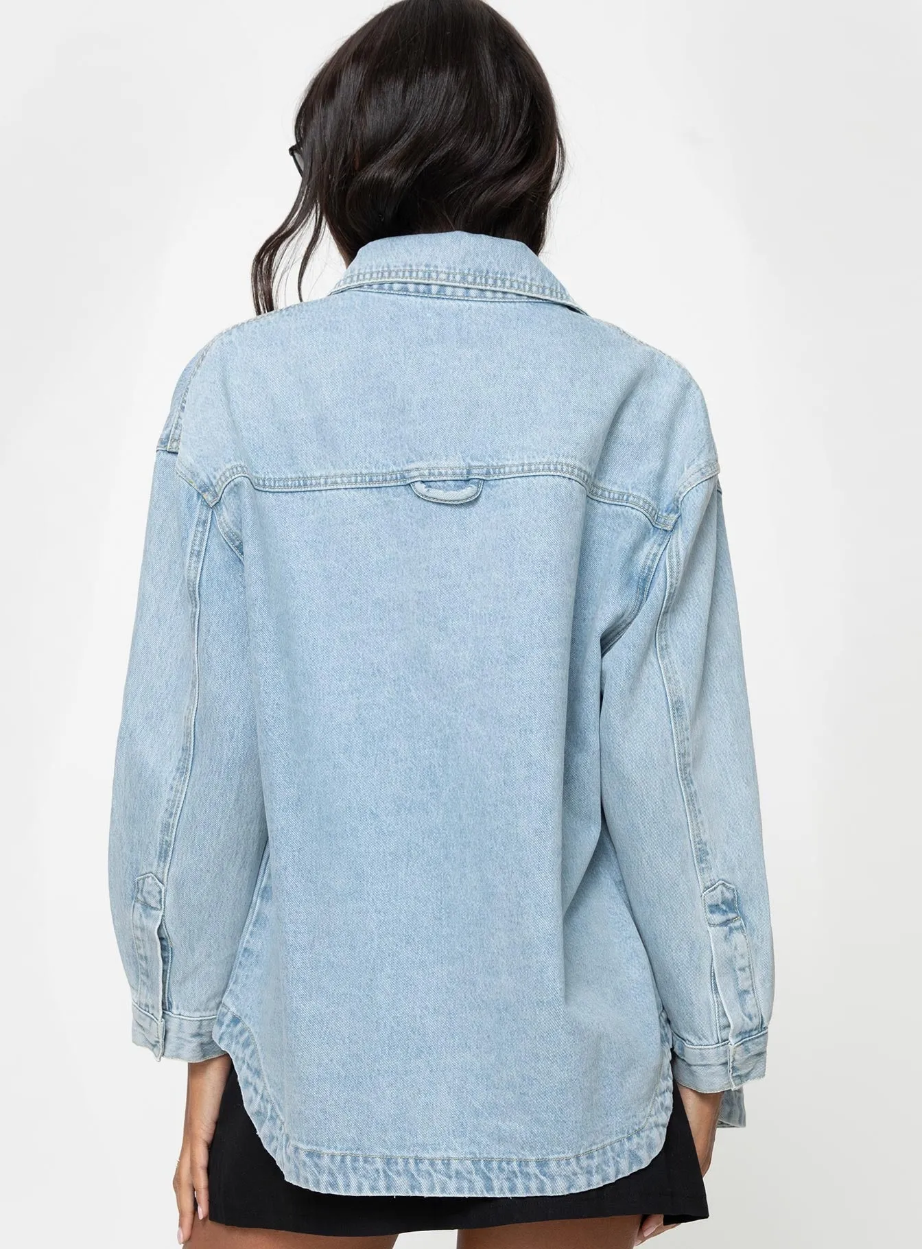 Tenysi Oversized Denim Shacket Light Wash