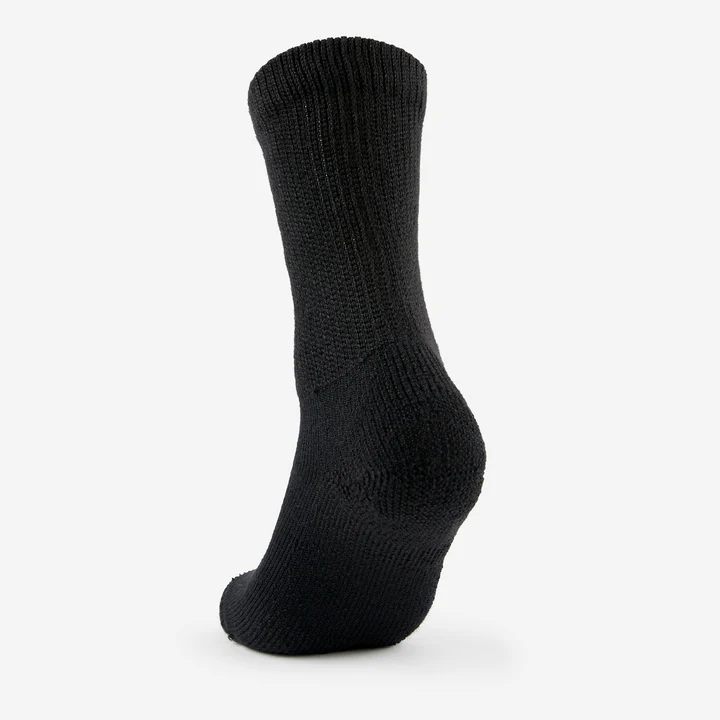 Thorlos mens Diabetic Moderate Cushion Crew Socks- Large Black