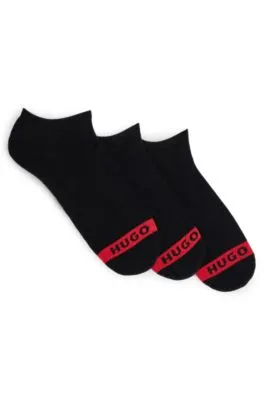 Three-pack of invisible socks with logos