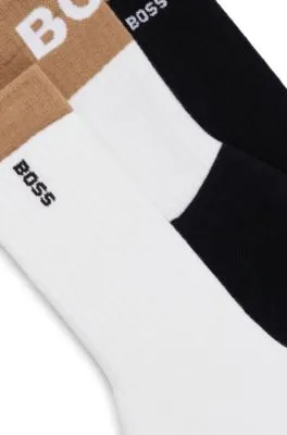 Three-pack of short-length socks with logo details