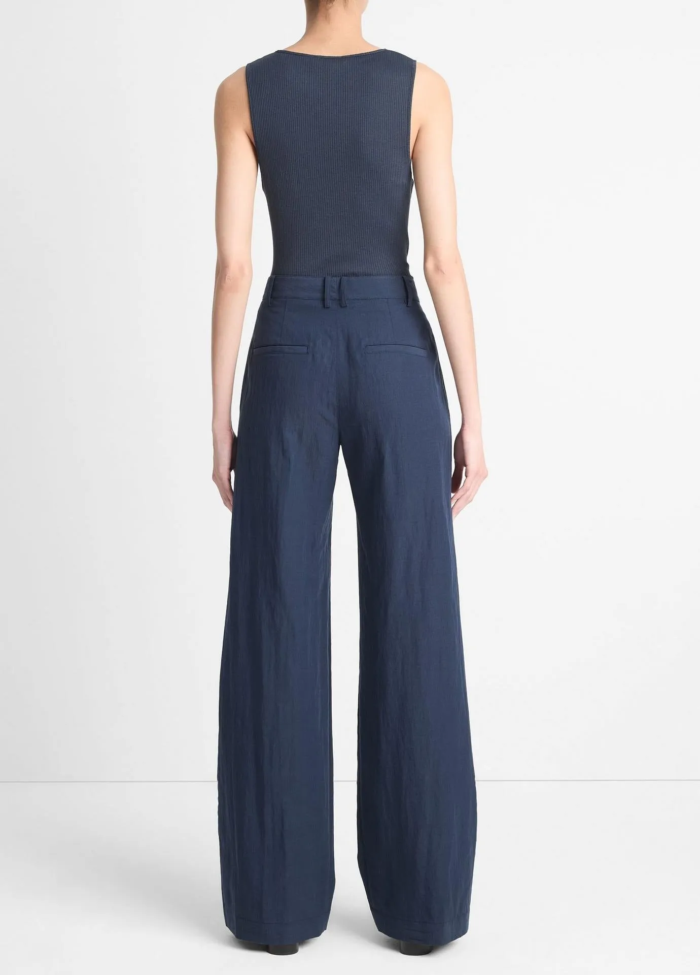 Vince Mid Rise Textured Wide Leg Trouser (More Colors)