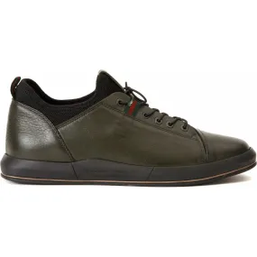 Vinci Leather The Hoxton Green Leather Sneaker (10397)