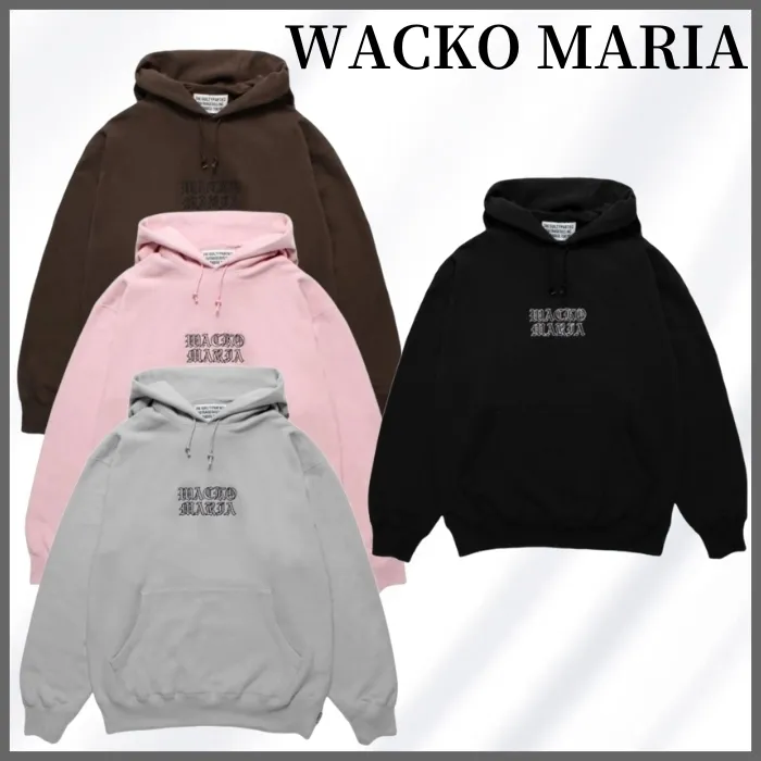 WACKO MARIA  |Unisex Street Style Long Sleeves Plain Cotton Logo Hoodies