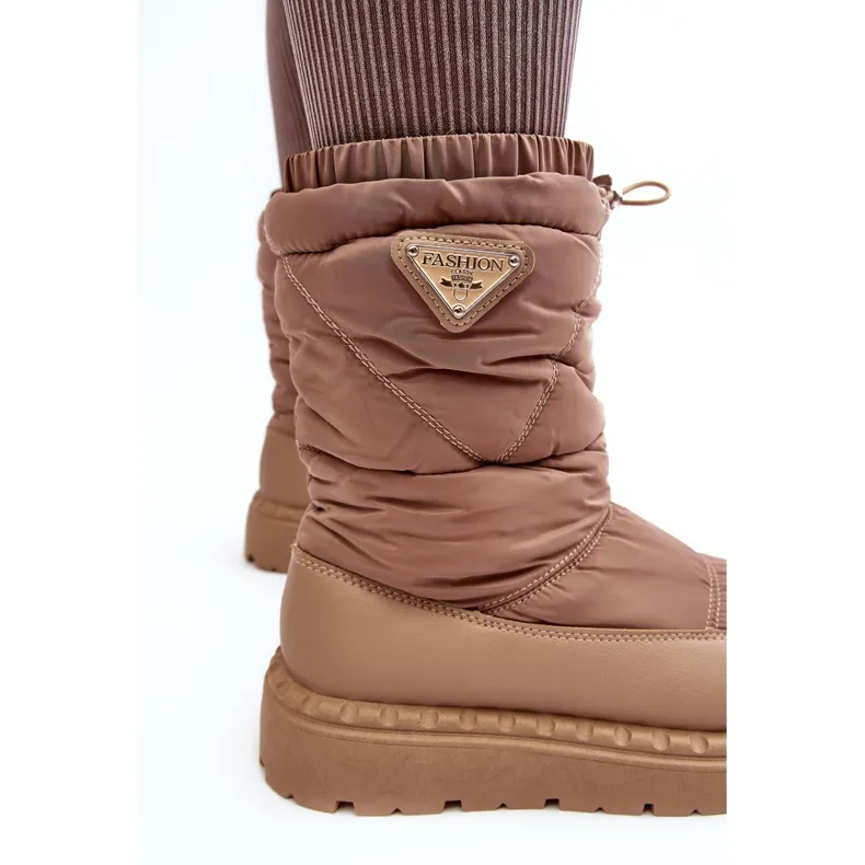 Women's Snow Boots With a Thick Sole, Dark Beige Lureta