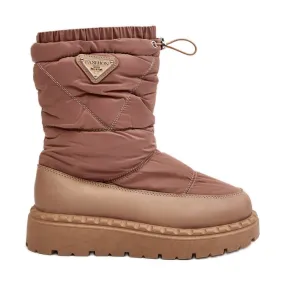 Women's Snow Boots With a Thick Sole, Dark Beige Lureta