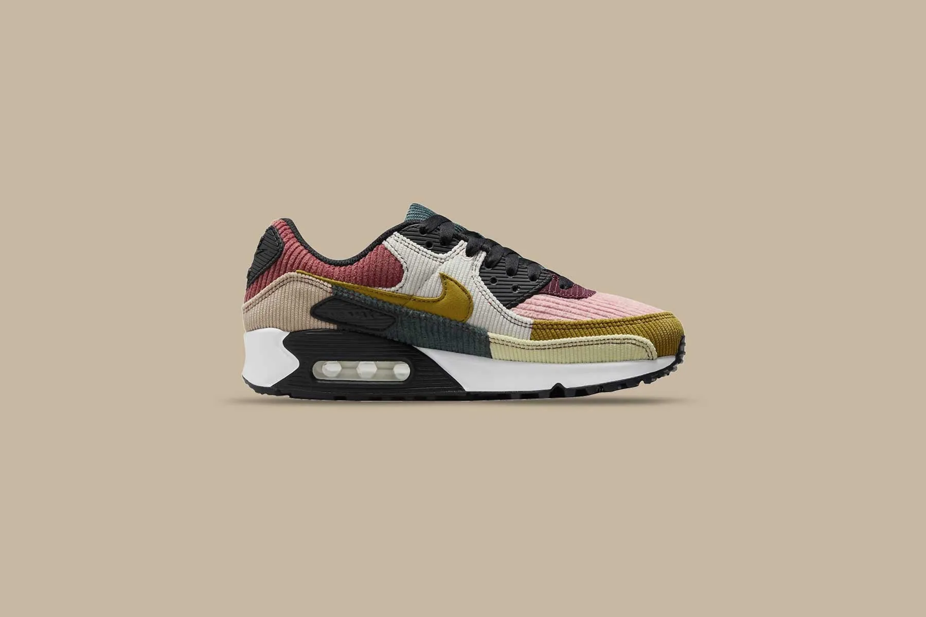 Women's Air Max 90 'Multi-Corduroy' - Black/Bronzine/Red Stardust