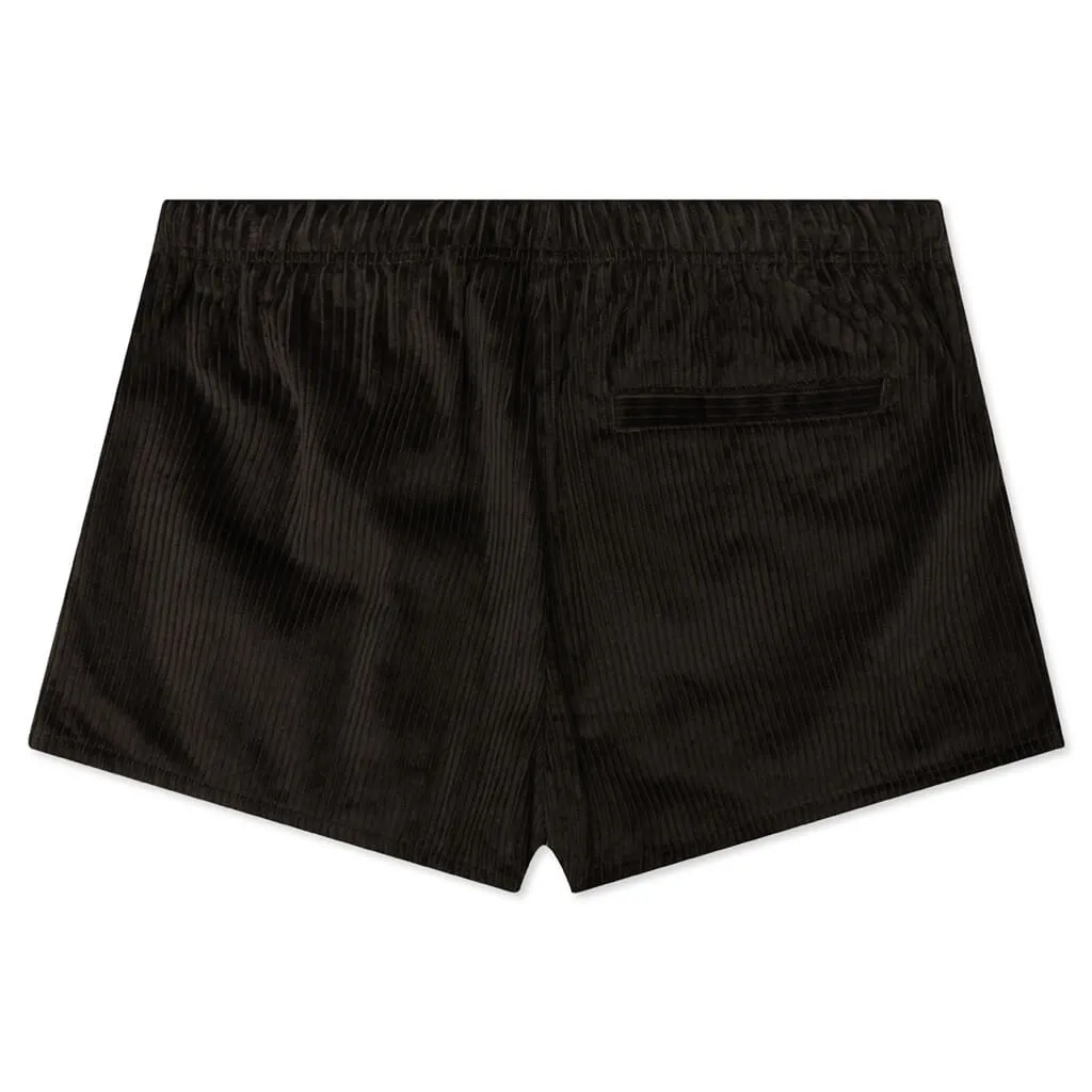 Women's Corduroy Dock Short - Off Black