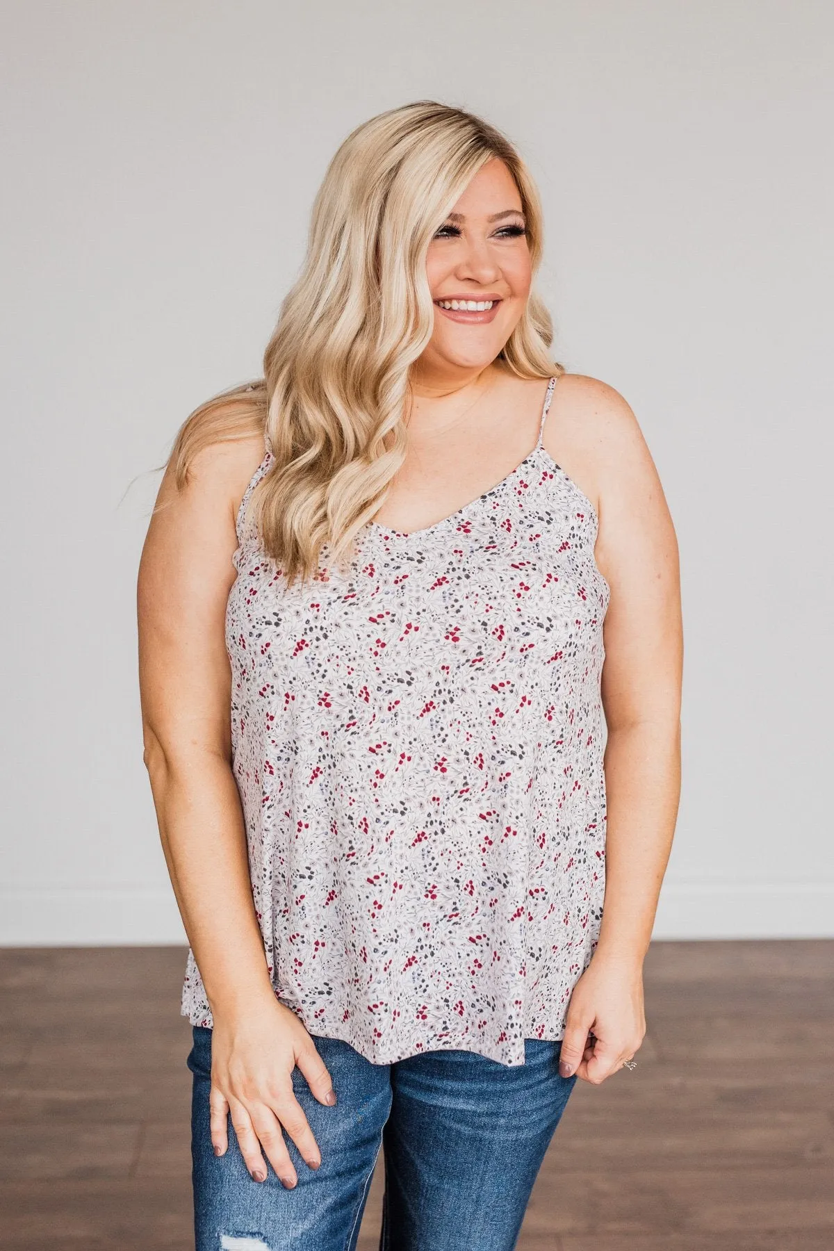 Wondering About You Floral Tank Top- Ivory