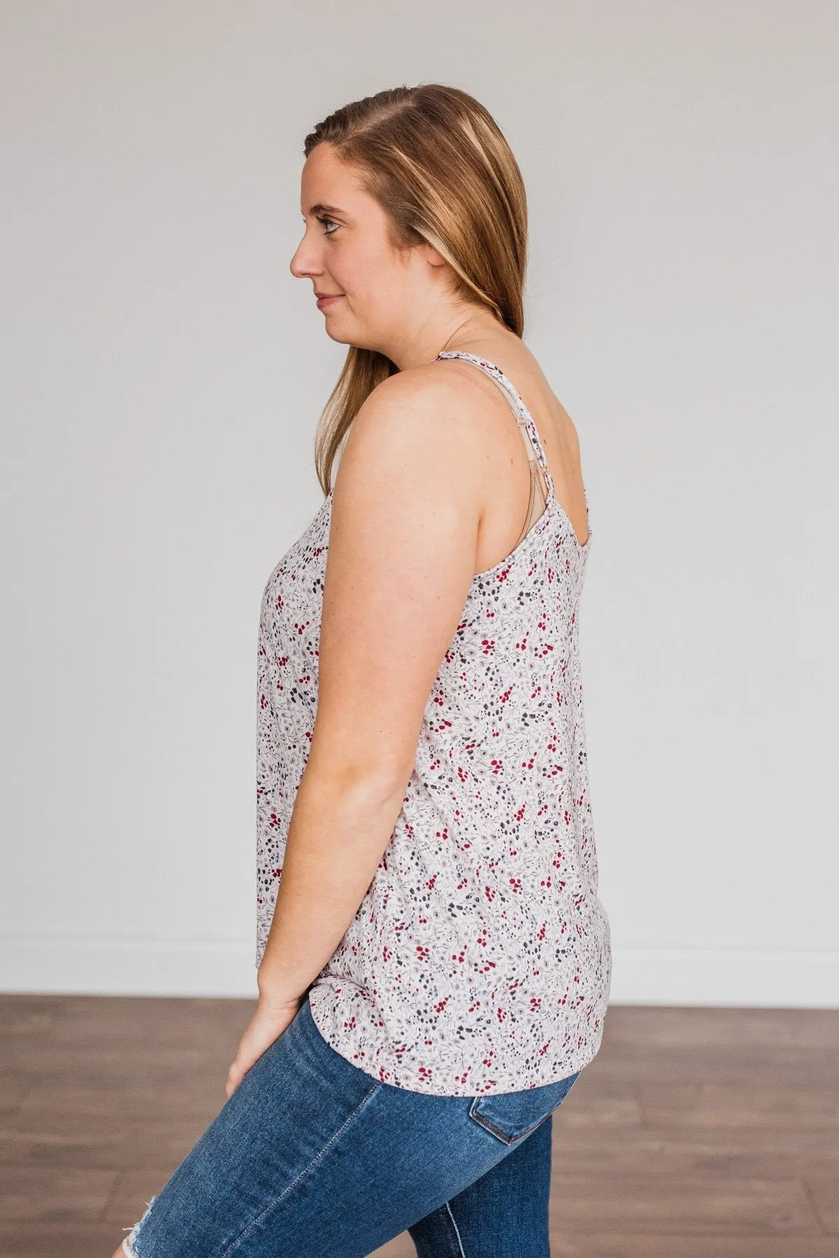 Wondering About You Floral Tank Top- Ivory