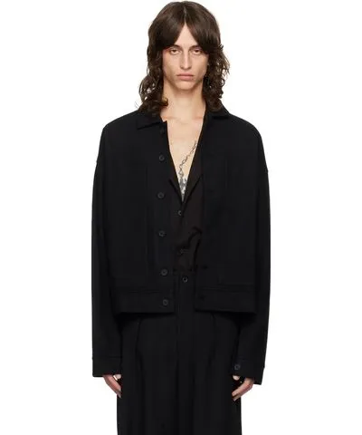 YOHJI YAMAMOTO Black Spread Collar Jacket