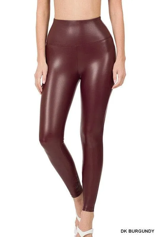 ZENANA High Rise Faux Leather Leggings